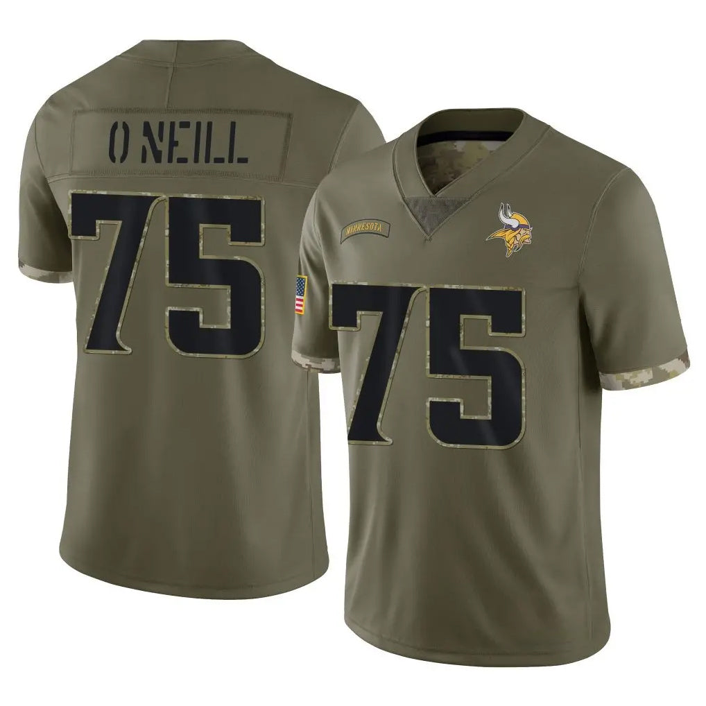 Jdoa MN.Vikings #75 Brian O'Neill Player Olive Salute To Service Limited Stitched Jerseys