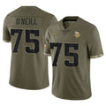 Jdoa MN.Vikings #75 Brian O'Neill Player Olive Salute To Service Limited Stitched Jerseys