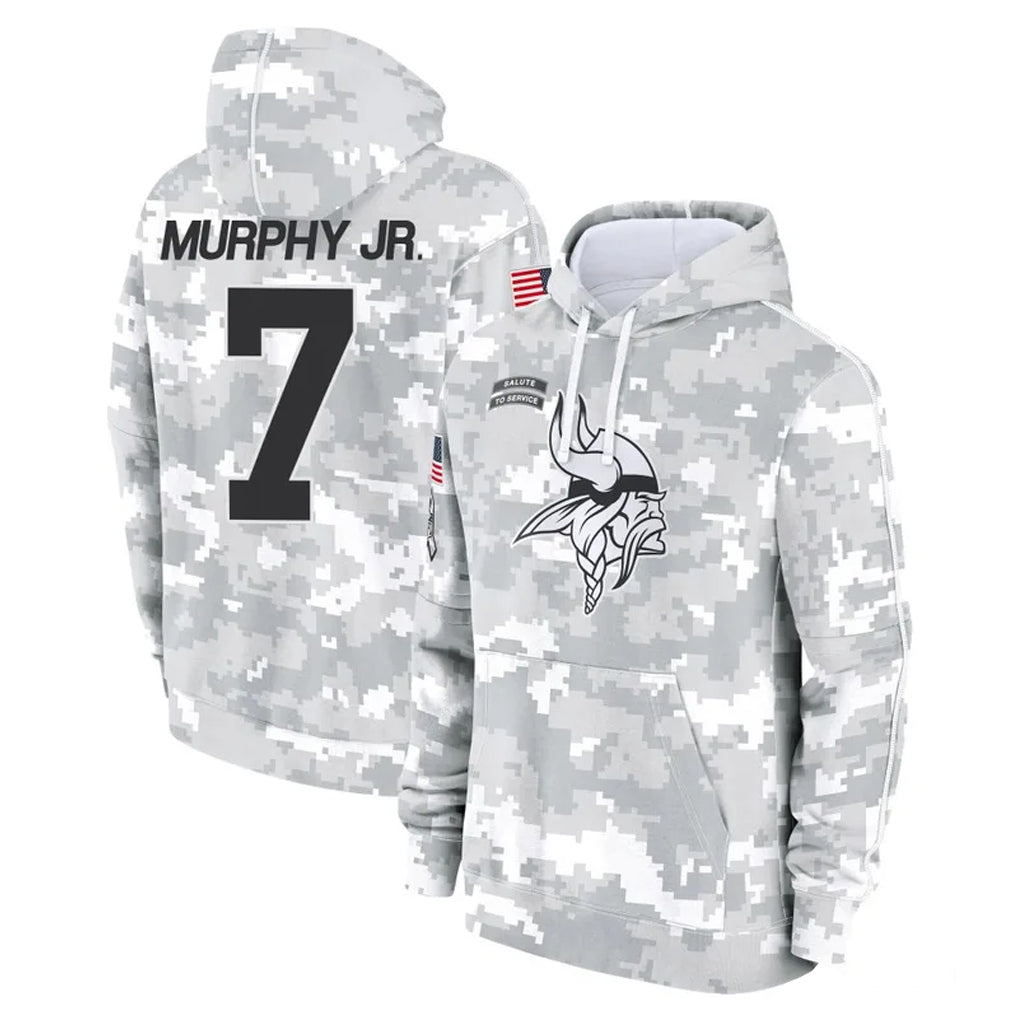 Jdoa MN.Vikings #7 Byron Murphy Jr. Player Arctic Camo Salute to Service Pullover Hoodies Limited Game Stitched Jerseys