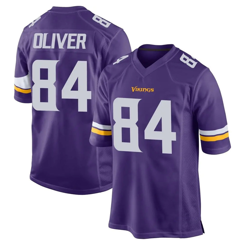 Jdoa MN.Vikings #84 Josh Oliver Player Purple Home Game Stitched Jerseys