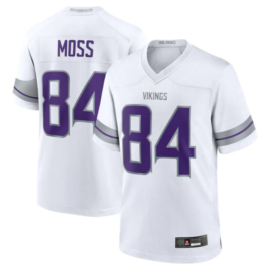 Jdoa MN.Vikings #84 Randy Moss White Alternate Retired Player Game American Stitched Jerseys