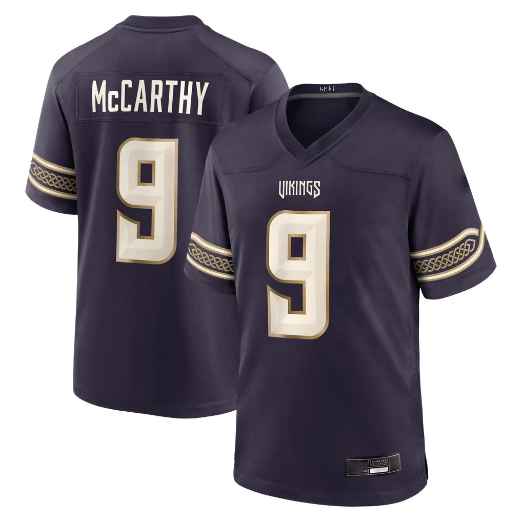 Jdoa MN.Vikings #9 J.J. McCarthy Purple 2026 Rivalries Collection Game Stitched Jerseys