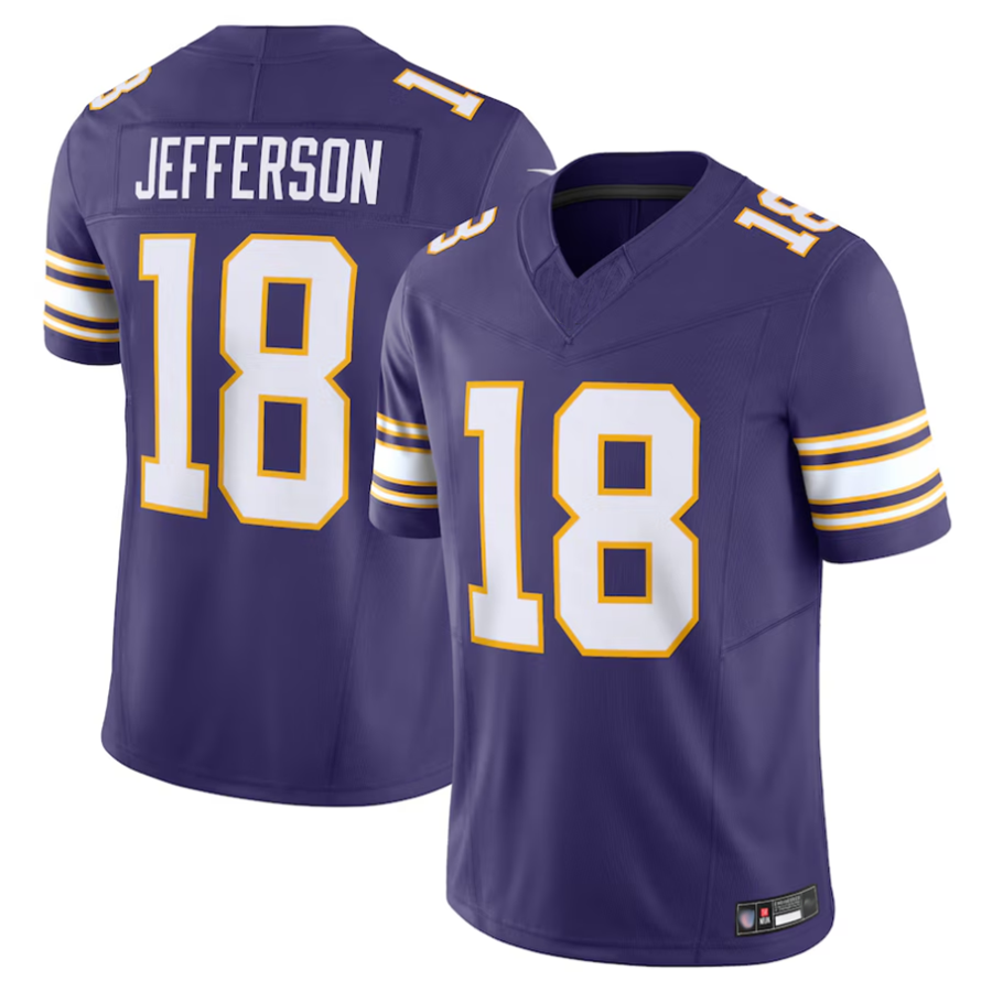 Jdoa MN.Vikings #18 Justin Jefferson Player Purple Vapor F.U.S.E. Limited Stitched Jerseys