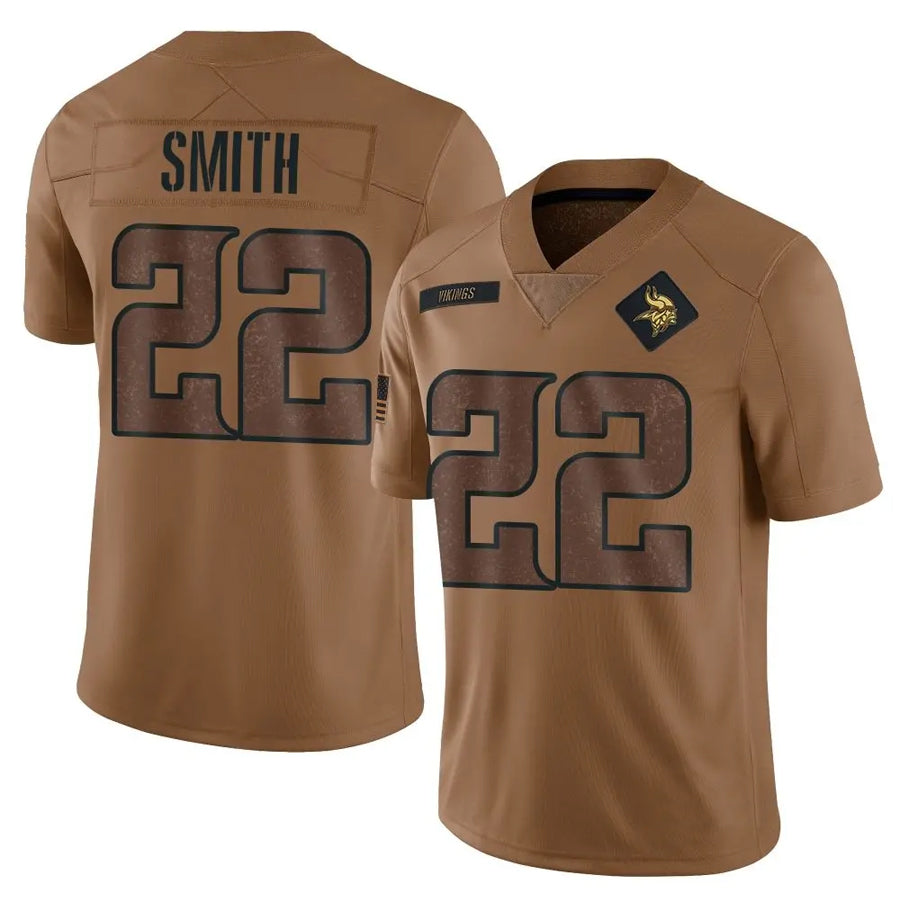 Jdoa MN.Vikings #22 Harrison Smith Player Brown Salute To Service Limited Stitched Jerseys