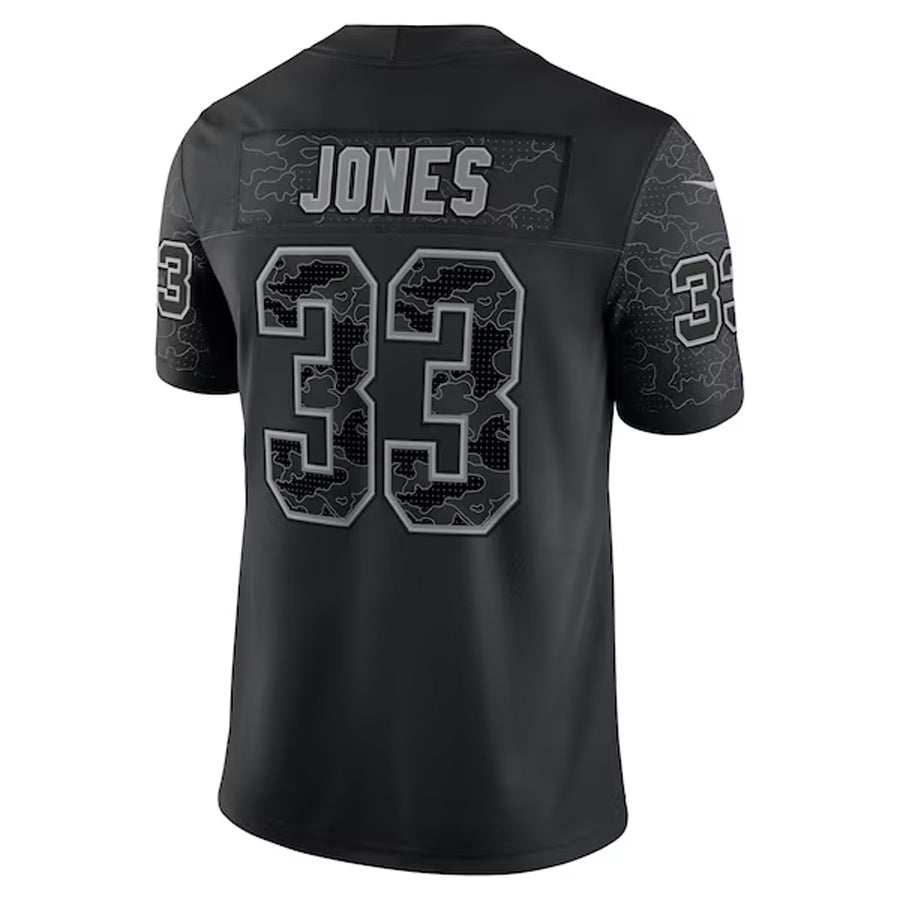 Jdoa MN.Vikings #33 Aaron Jones Player Black REFLECTIVE Limited Stitched Jerseys