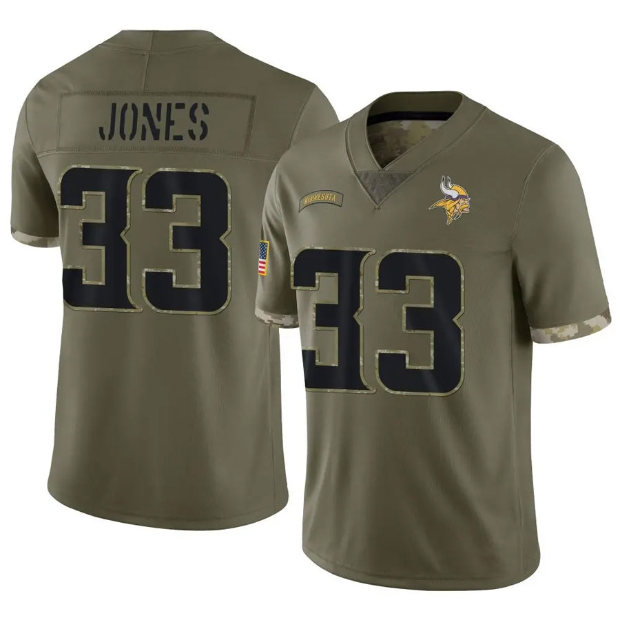 Jdoa MN.Vikings #33 Aaron Jones Player Salute To Service Limited Olive Stitched Jerseys