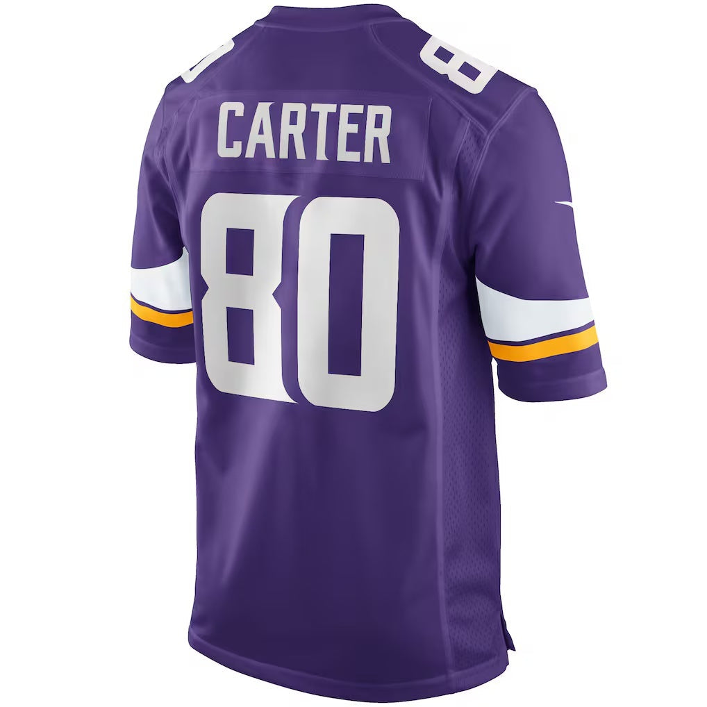 Jdoa MN.Vikings #80 Cris Carter Purple Game Retired Player Stitched Jerseys