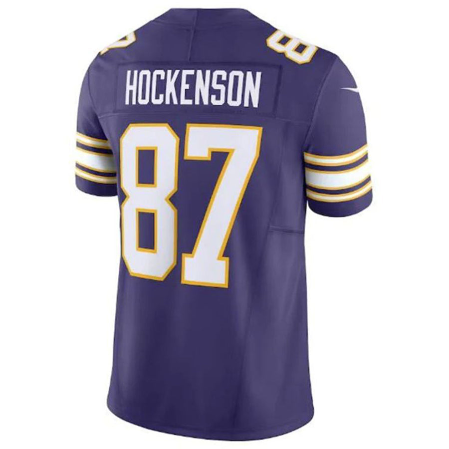 Jdoa MN.Vikings #87 T.J. Hockenson Classic Vapor F.U.S.E. Limited Player Jersey - Purple American Stitched Jerseys