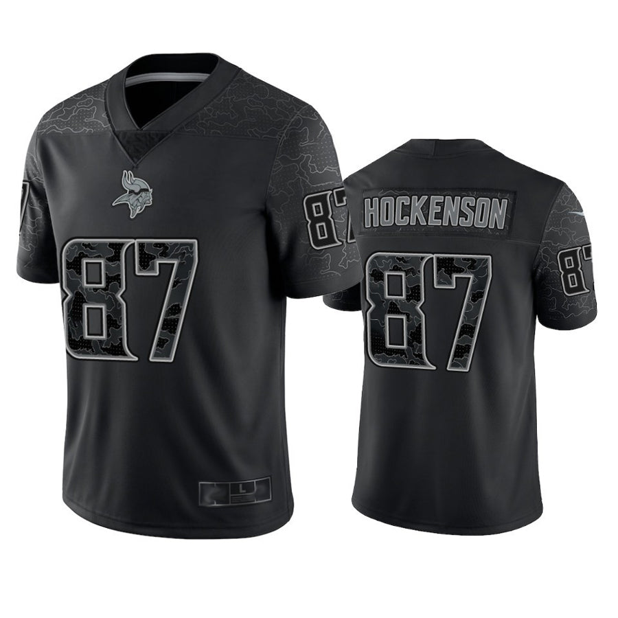 Jdoa MN.Vikings #87 T.J. Hockenson Player Black REFLECTIVE Limited Stitched Jerseys