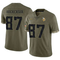 Jdoa MN.Vikings #87 T.J. Hockenson Player Salute To Service Limited Olive Stitched Jerseys