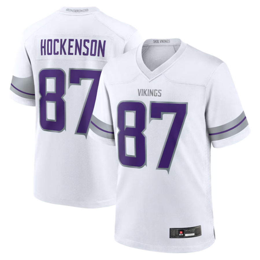 Jdoa MN.Vikings #87 T.J. Hockenson Player White Alternate Game Stitched Jerseys