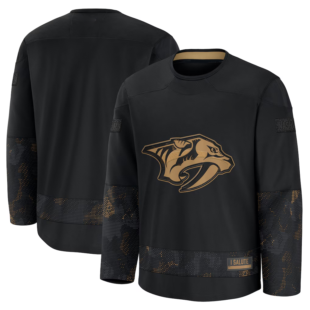 Jdoa N.Predators Black 2024 Military Appreciation Practice Jerseys