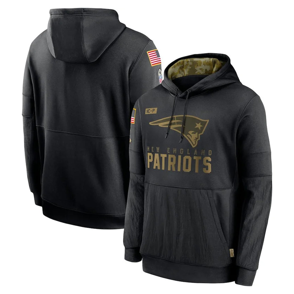 Jdoa NE.Patriots Black Salute to Service Hoodies Limited Game Blank Player Stitched Jerseys