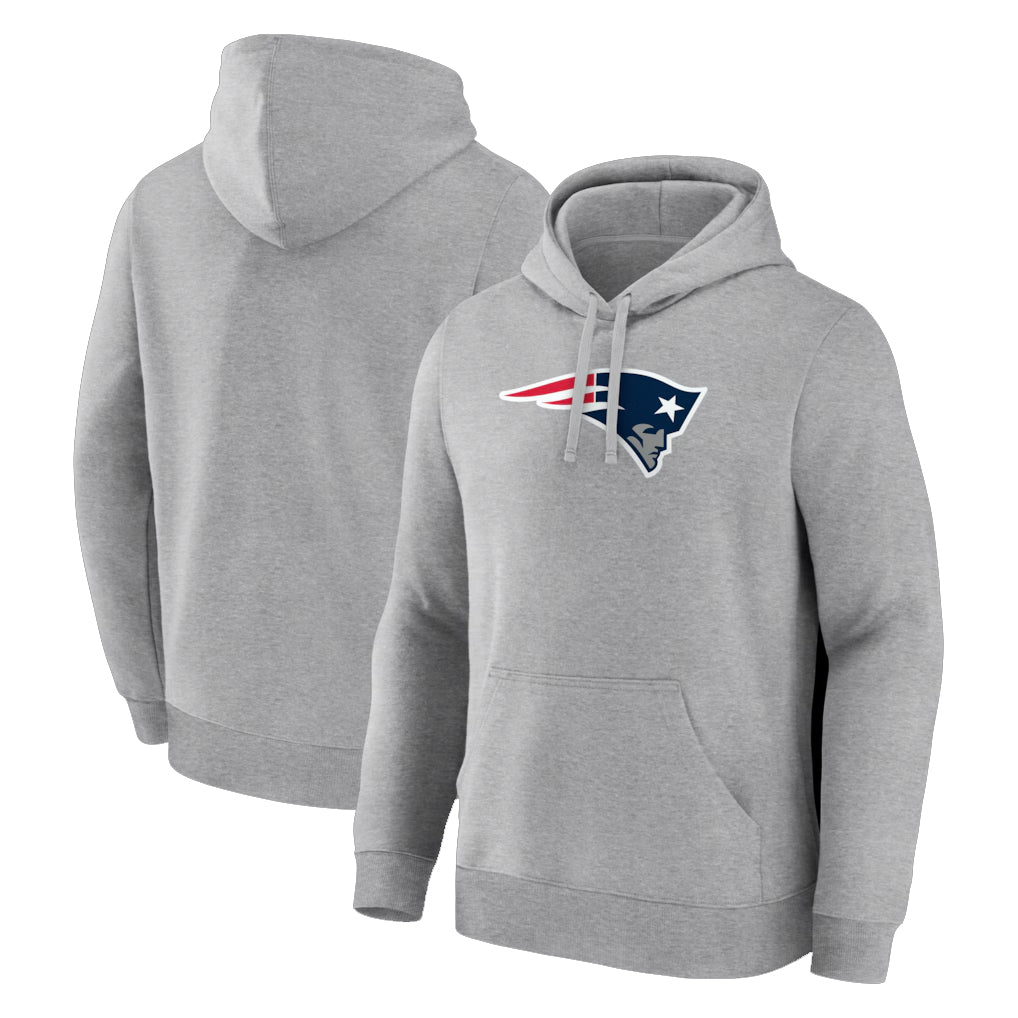 Jdoa NE.Patriots Gray LOGO Pullover Hoodies Home Game Blank Player Stitched Jerseys