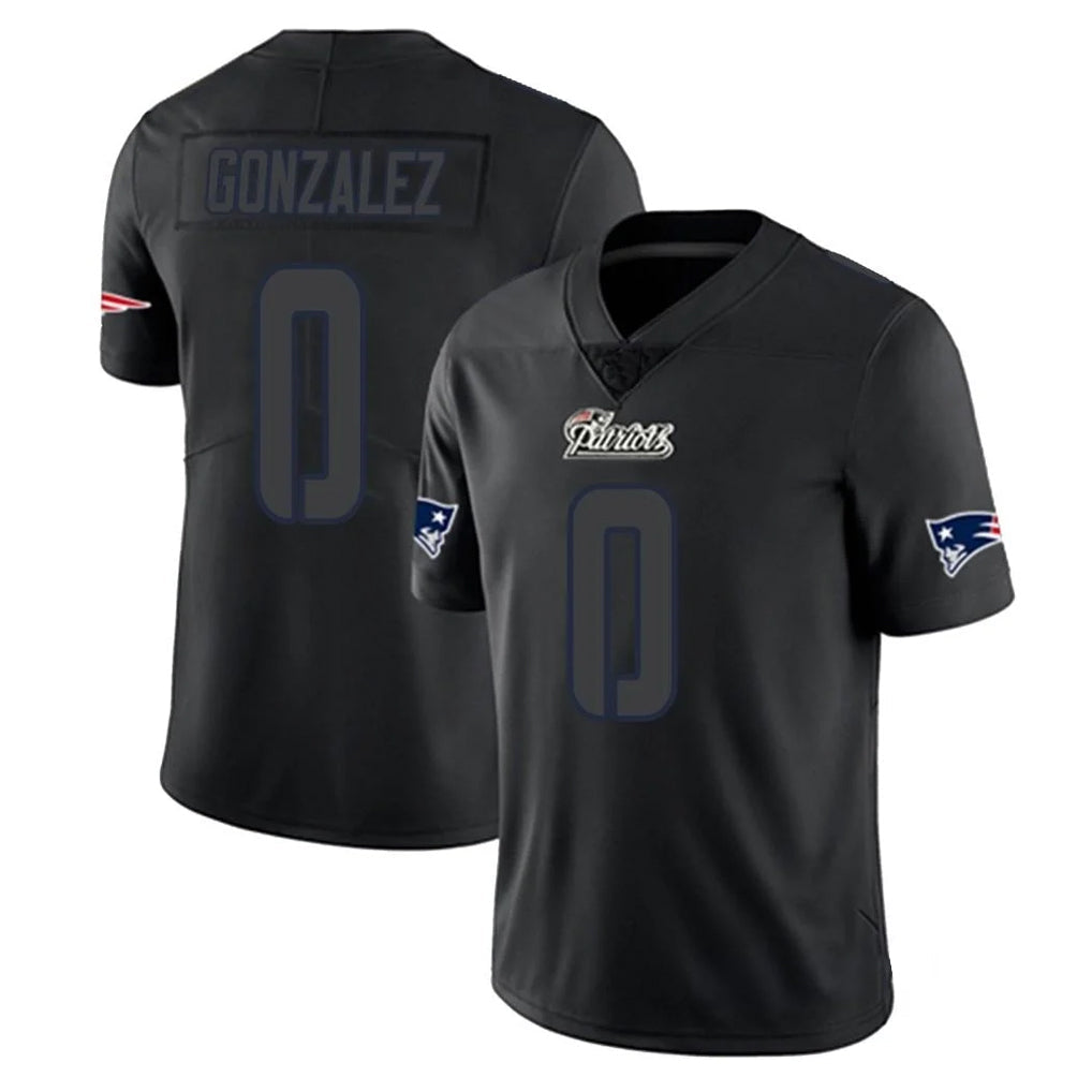 Jdoa NE.Patriots #0 Christian Gonzalez Player Black Impact LImited Home Game Stitched Jerseys