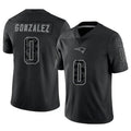 Jdoa NE.Patriots #0 Christian Gonzalez Player Black Reflective Limited Stitched Jerseys