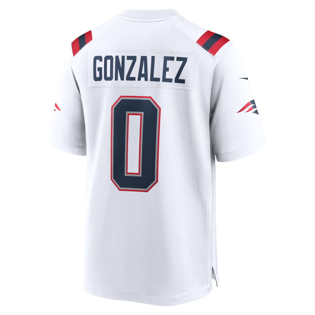 Jdoa NE.Patriots #0 Christian Gonzalez White Game Stitched Jerseys
