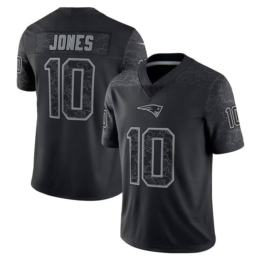 Jdoa NE.Patriots #10 Drake Maye Player Black REFLECTIVE Limited Stitched Jerseys