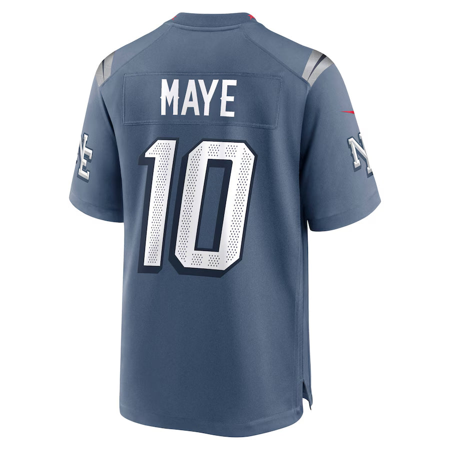 Jdoa NE.Patriots #10 Drake Maye Player Storm Blue Rivalries Collection Game Stitched Jersey