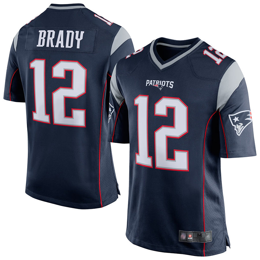 Jdoa NE.Patriots #12 Tom Brady Player Navy Blue Game Stitched Jerseys