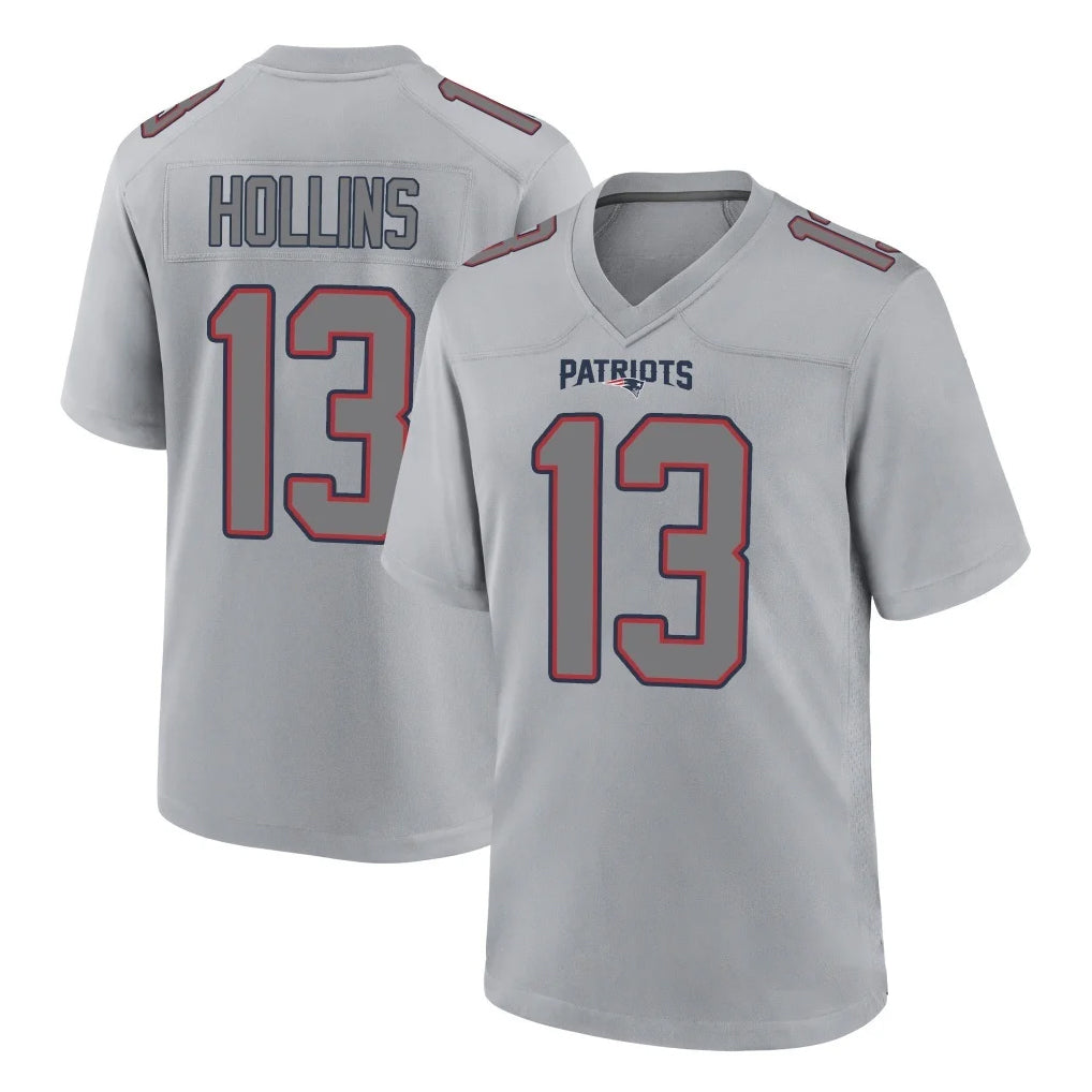 Jdoa NE.Patriots #13 Mack Hollins Player Gray Fashion Limited Home Game Stitched Jerseys
