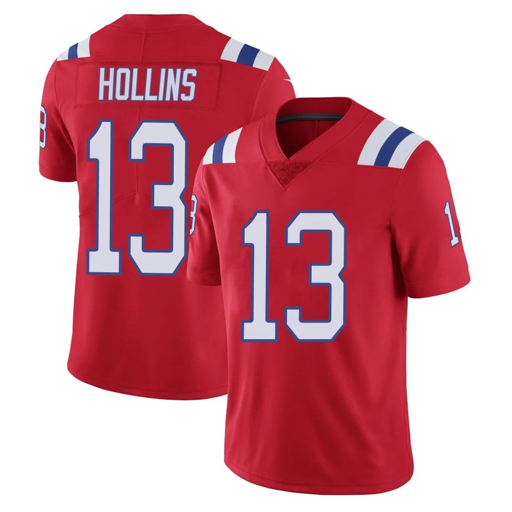Jdoa NE.Patriots #13 Mack Hollins Player Red Limited Vapor F.U.S.E. Home Game Stitched Jerseys