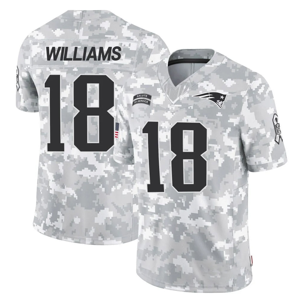 Jdoa NE.Patriots #18 Kyle Williams Player Arctic Camo Salute To Service Limited Game Stitched Jerseys
