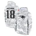 Jdoa NE.Patriots #18 Kyle Williams Player Arctic Camo Salute to Service Pullover Hoodies Limited Game Stitched Jerseys
