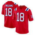 Jdoa NE.Patriots #18 Kyle Williams Player Red Home Game Stitched Jerseys