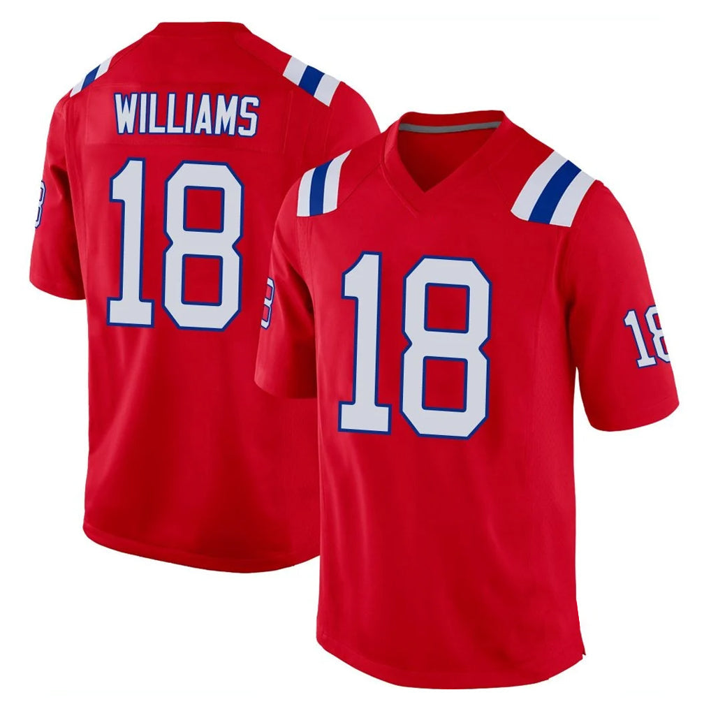 Jdoa NE.Patriots #18 Kyle Williams Player Red Home Game Stitched Jerseys