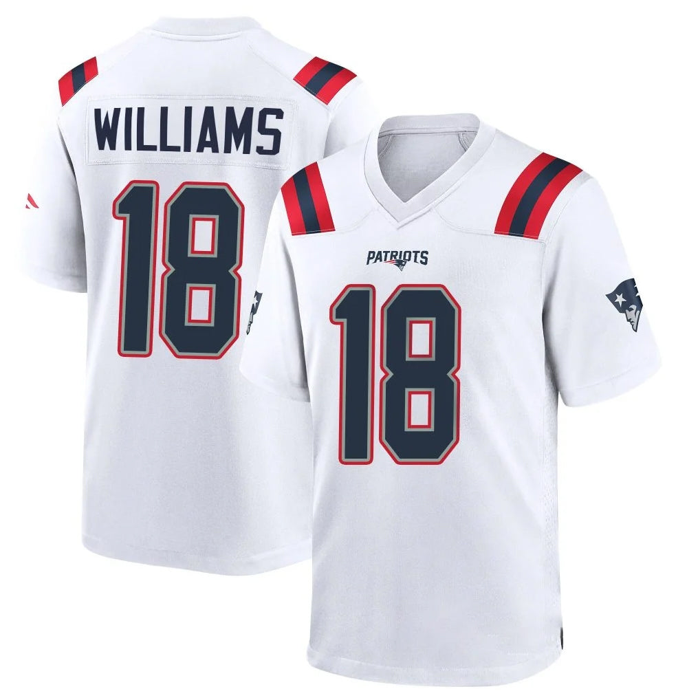 Jdoa NE.Patriots #18 Kyle Williams Player White Home Game Stitched Jerseys