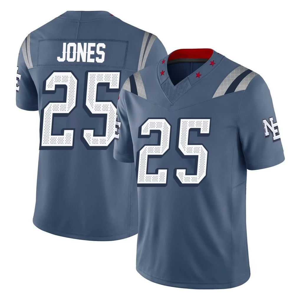 Jdoa NE.Patriots #25 Marcus Jones Player Blue Limited Rivalries Collection Home Game Stitched Jerseys