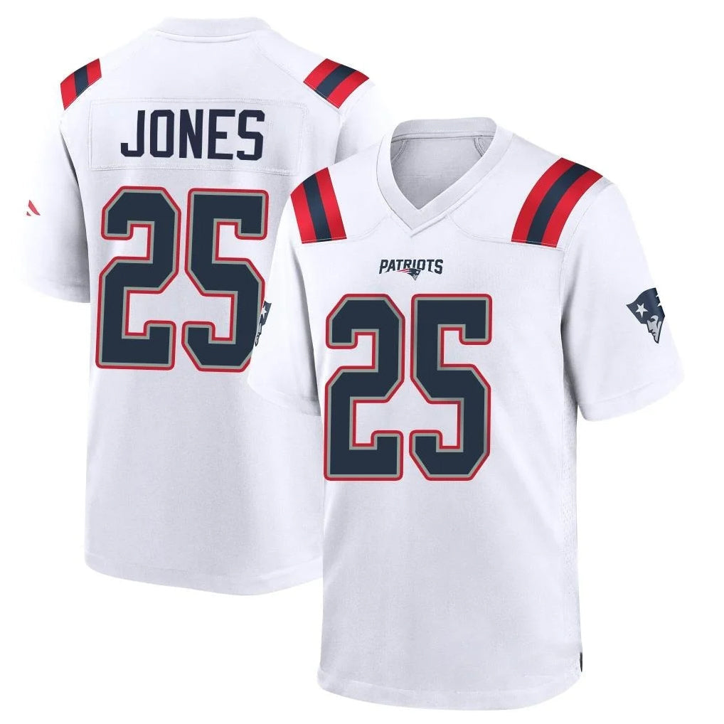 Jdoa NE.Patriots #25 Marcus Jones Player White Home Game Stitched Jerseys