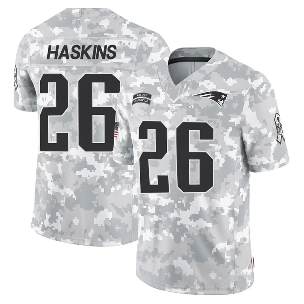 Jdoa NE.Patriots #26 Hassan Haskins Player Arctic Camo Salute To Service Limited Game Stitched Jerseys