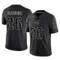 Jdoa NE.Patriots #26 Hassan Haskins Player Black Reflective LImited Home Game Stitched Jerseys