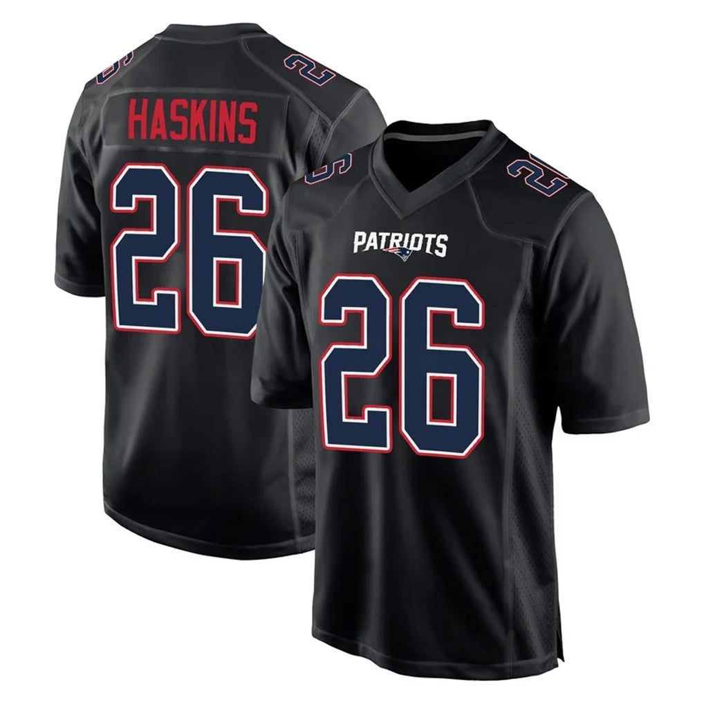 Jdoa NE.Patriots #26 Hassan Haskins Player Carbon Fashion Limited Home Game Stitched Jerseys