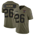 Jdoa NE.Patriots #26 Hassan Haskins Player Olive 2025 Salute To Service Limited Stitched Jerseys