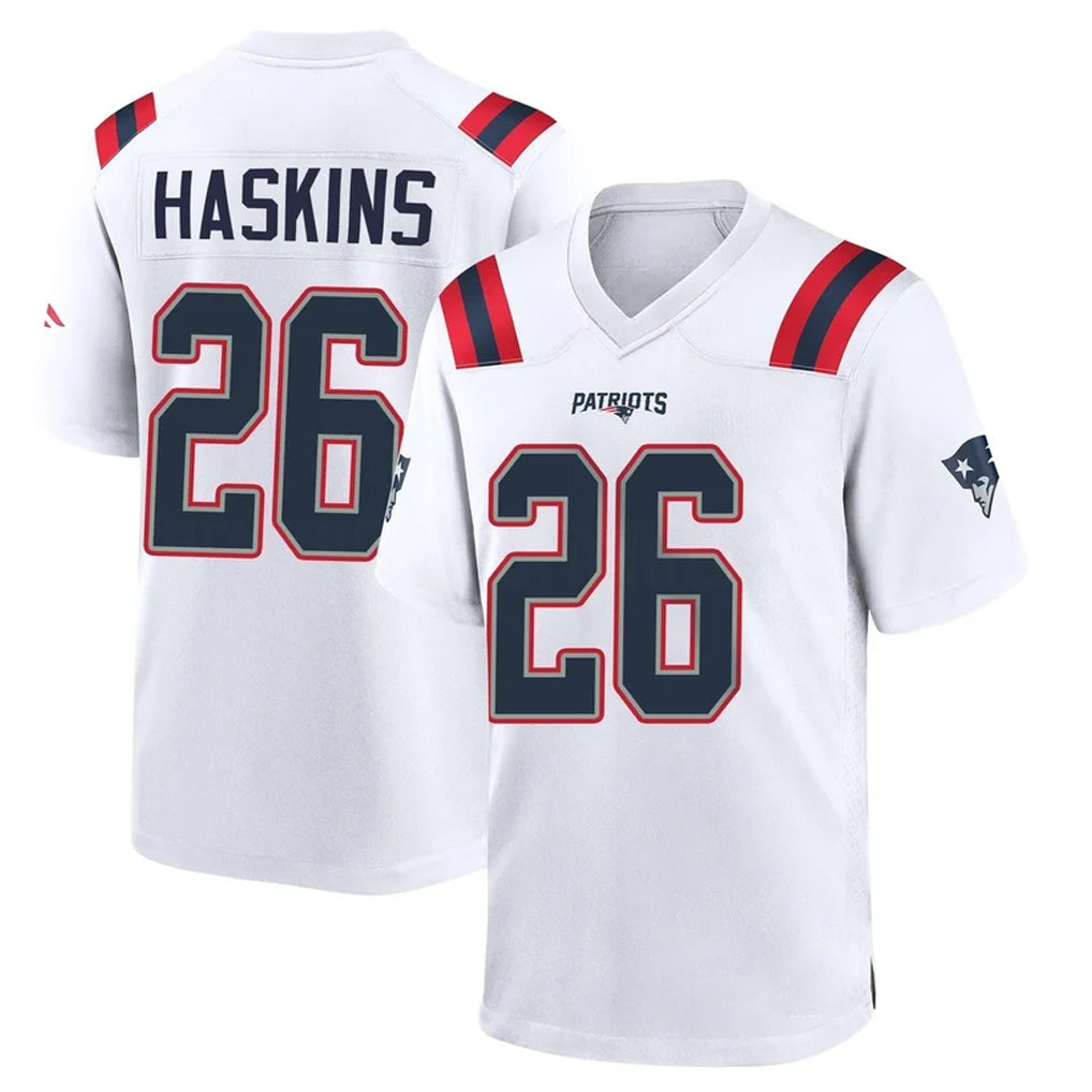 Jdoa NE.Patriots #26 Hassan Haskins Player White Home Game Stitched Jerseys