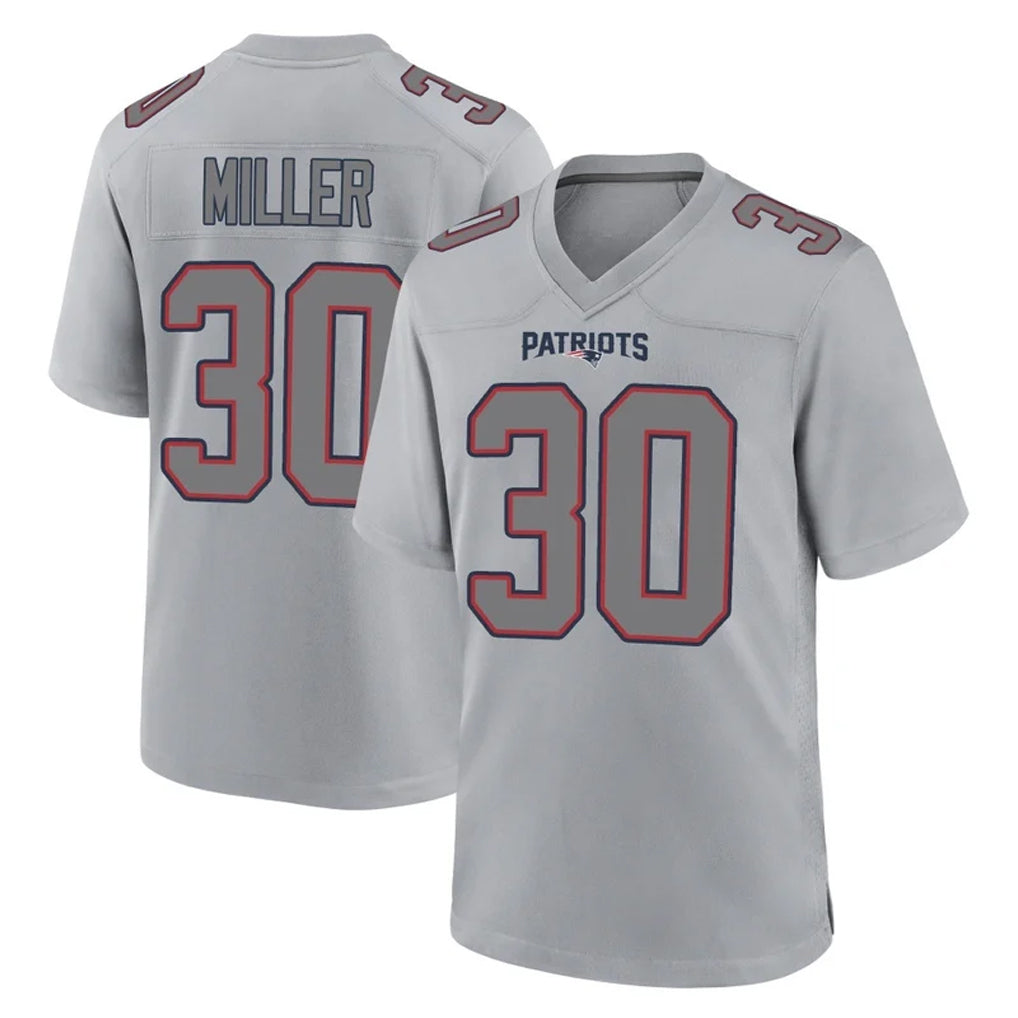 Jdoa NE.Patriots #30 Jam Miller Player Gray Fashion Limited Home Game Stitched Jerseys