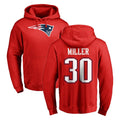Jdoa NE.Patriots #30 Jam Miller Player Red LOGO Pullover Hoodies Home Game Stitched Jerseys