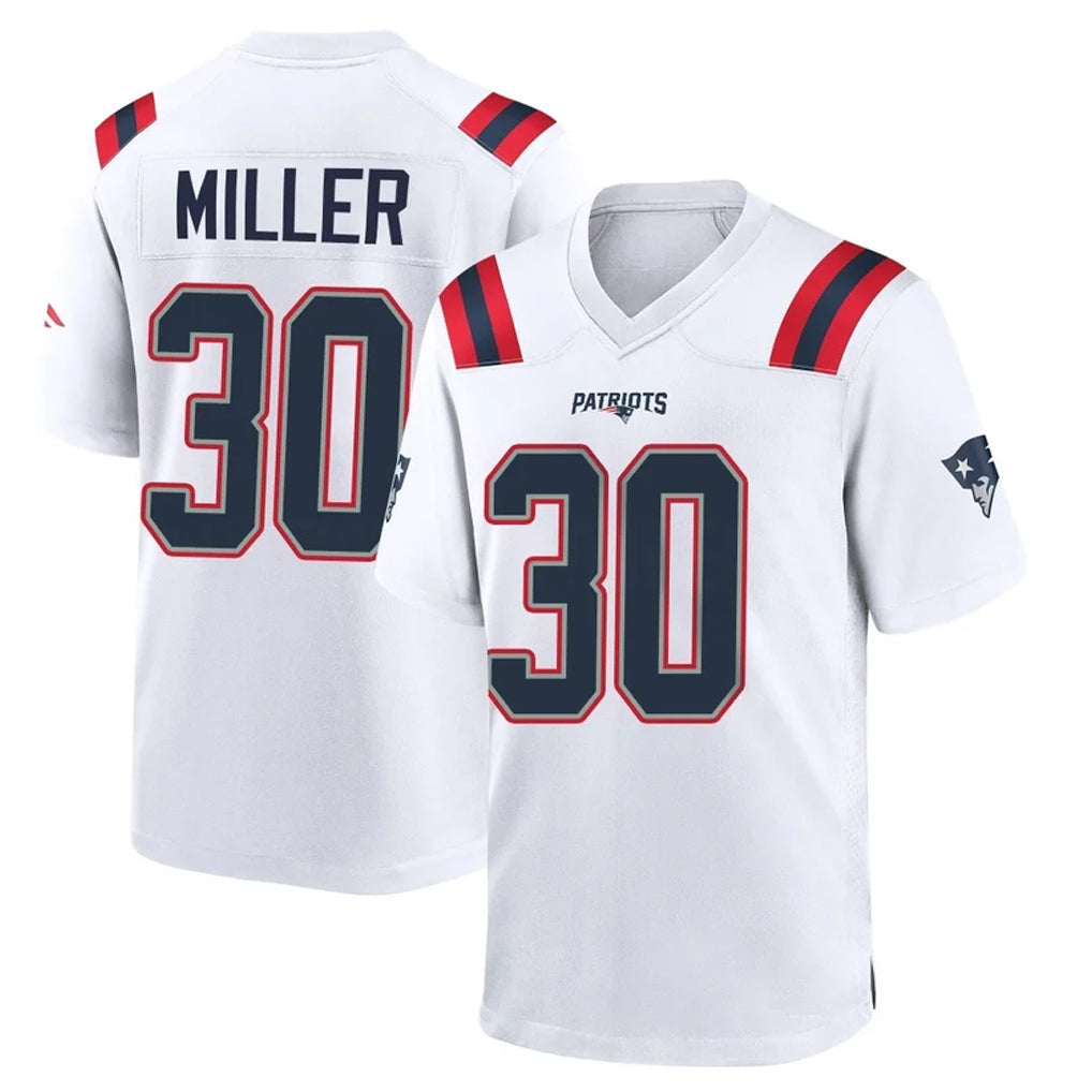 Jdoa NE.Patriots #30 Jam Miller Player White Home Game Stitched Jerseys