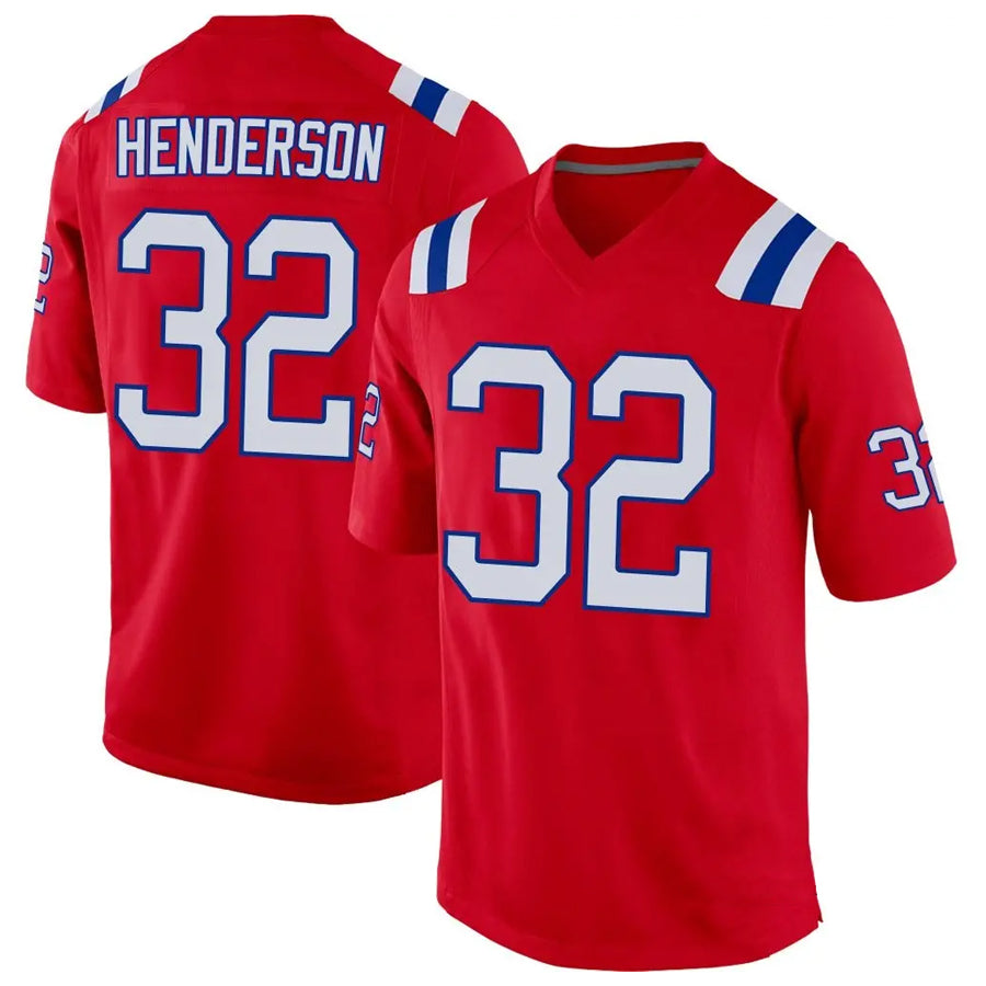 Jdoa NE.Patriots #32 TreVeyon Henderson Player Red Home Game Stitched Jerseys