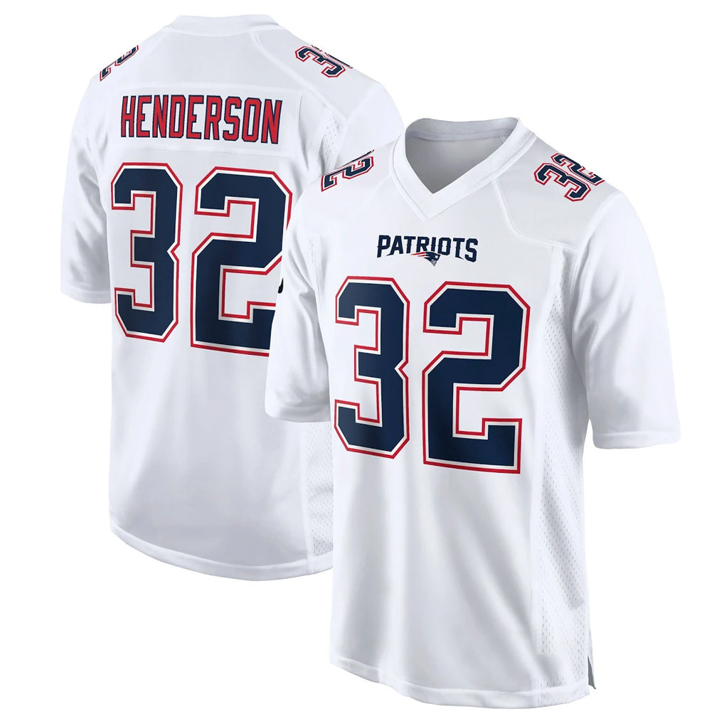 Jdoa NE.Patriots #32 TreVeyon Henderson Player White Fashion Limited Home Game Stitched Jerseys