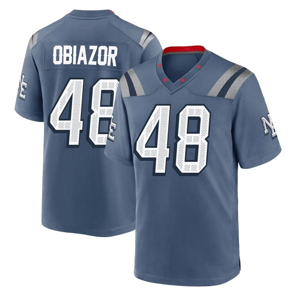 Jdoa NE.Patriots #48 Namdi Obiazor Player Blue Rivalries Collection Home Game Stitched Jerseys