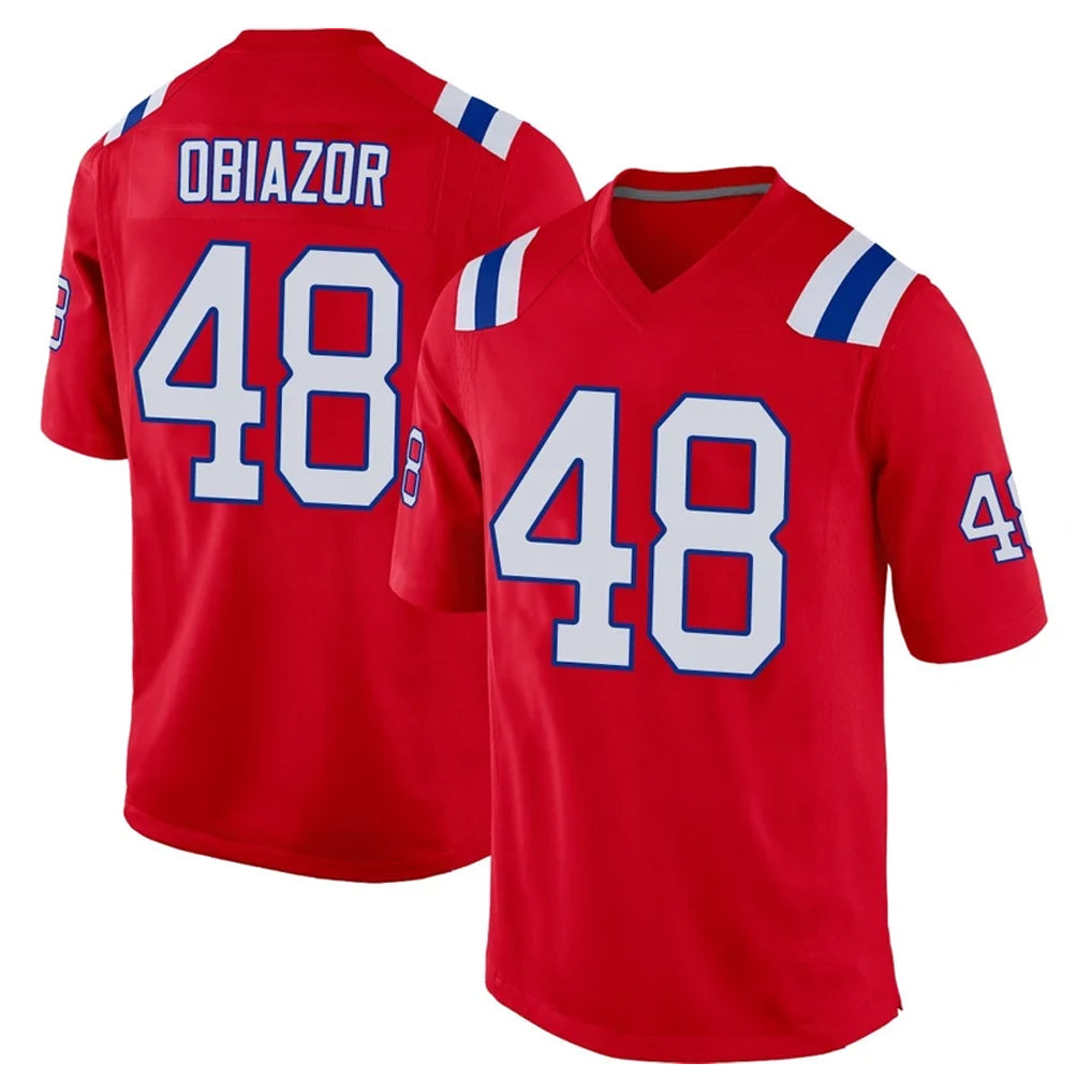 Jdoa NE.Patriots #48 Namdi Obiazor Player Red Home Game Stitched Jerseys