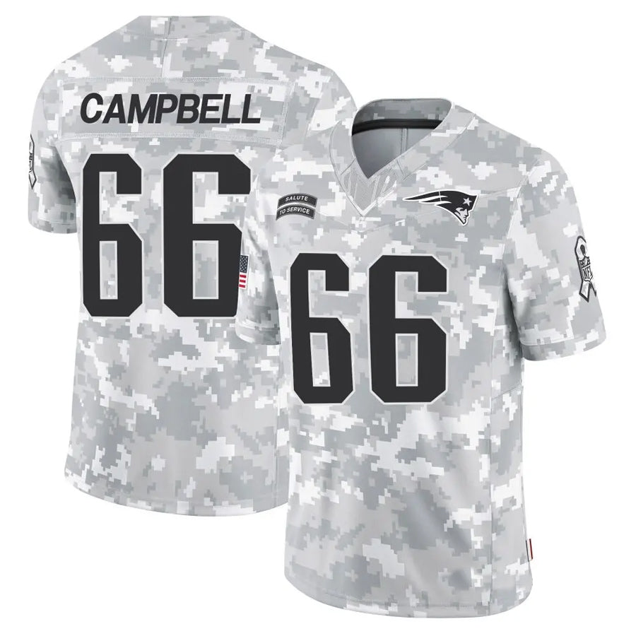 Jdoa NE.Patriots #66 Will Campbell Player Arctic Camo Salute to Service Limited Stitched Jerseys