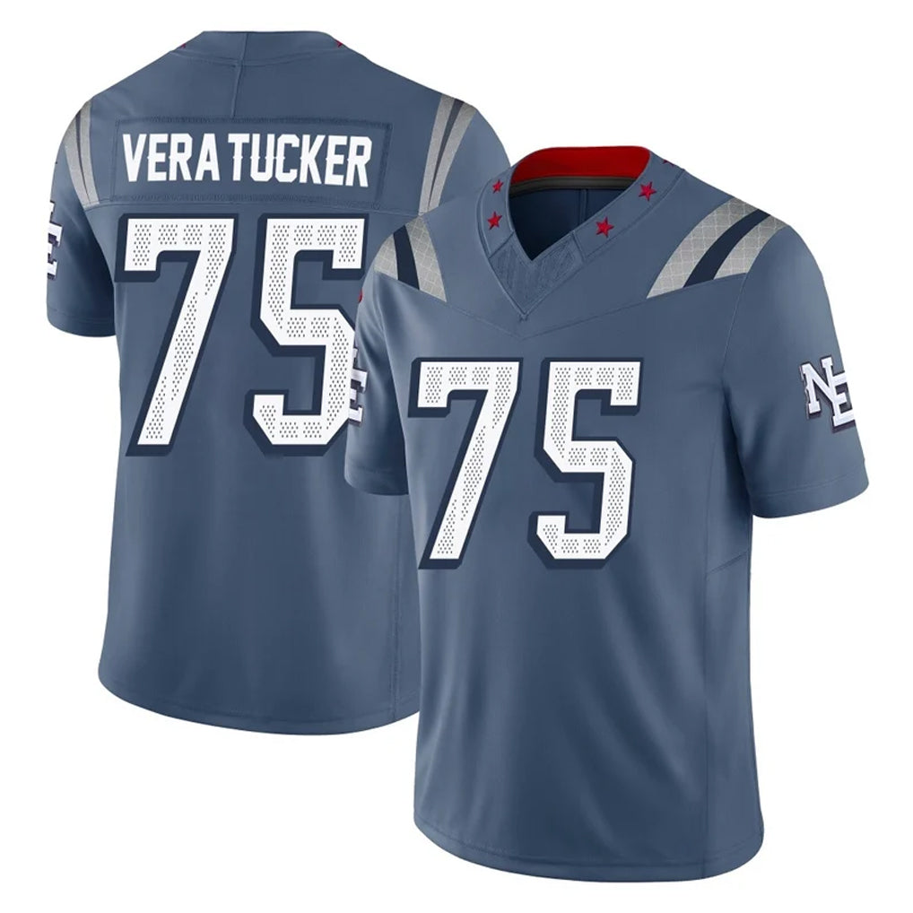 Jdoa NE.Patriots #75 Alijah Vera-Tucker Player Blue Limited Rivalries Collection Home Game Stitched Jerseys