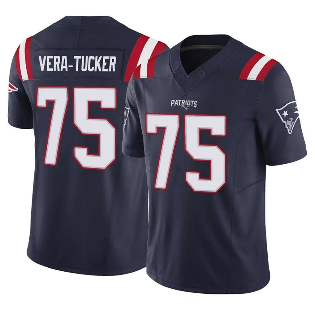 Jdoa NE.Patriots #75 Alijah Vera-Tucker Player Navy Limited Vapor F.U.S.E. Home Game Stitched Jerseys