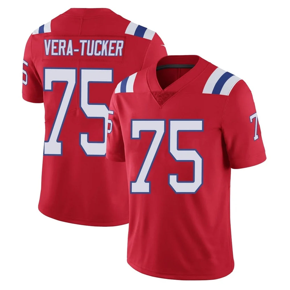 Jdoa NE.Patriots #75 Alijah Vera-Tucker Player Red Vapor Untouchable Home Game Stitched Jerseys
