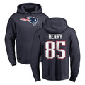 Jdoa NE.Patriots #85 Hunter Henry Player Navy LOGO Pullover Hoodies Home Game Stitched Jerseys